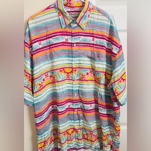 Kenny Flowers 100% Organic Rayon Men’s Limited‎ Edition 3XL Short Sleeve Button